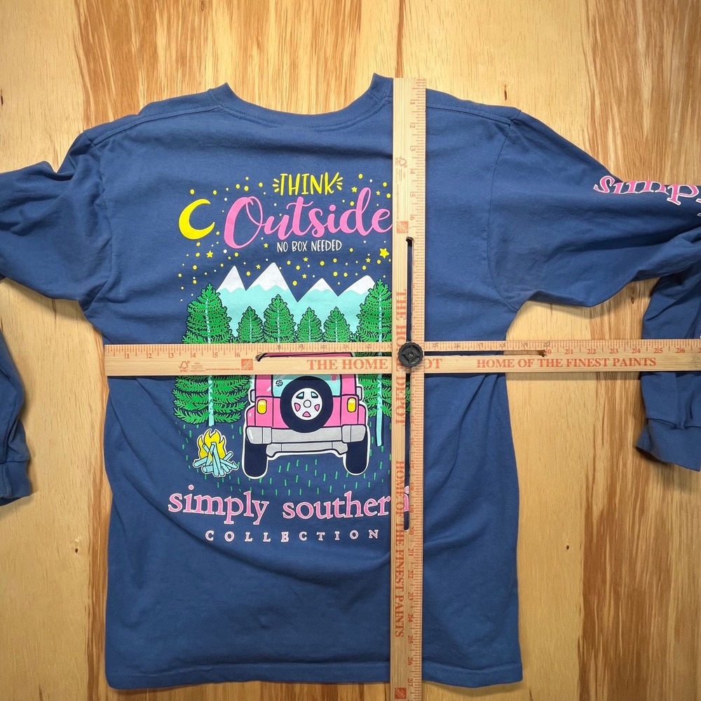 Simply Southern Navy Long Sleeve Think Outside Camping Patagonia Logo Medium - Picture 4 of 8